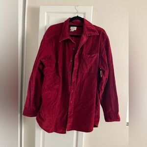 LL Bean Red corduroy shacket